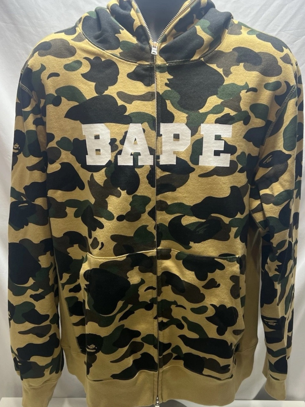 A Bathing Ape BAPE First Camo Full Zip Hoodie 2XL Made In Japan Authentic